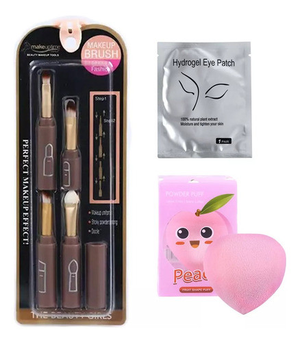 Set Maquillaje Kit Brochas + Mascarilla+ Esponjita Duraznito 0