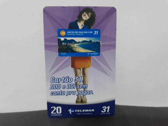 Cartão Telefonico Telemar 31 Ddd E Ddi Sem Conta Pra Pagar 0 Cartão Telefonico Telemar 31 Ddd E Ddi Sem Conta Pra Pagar 0