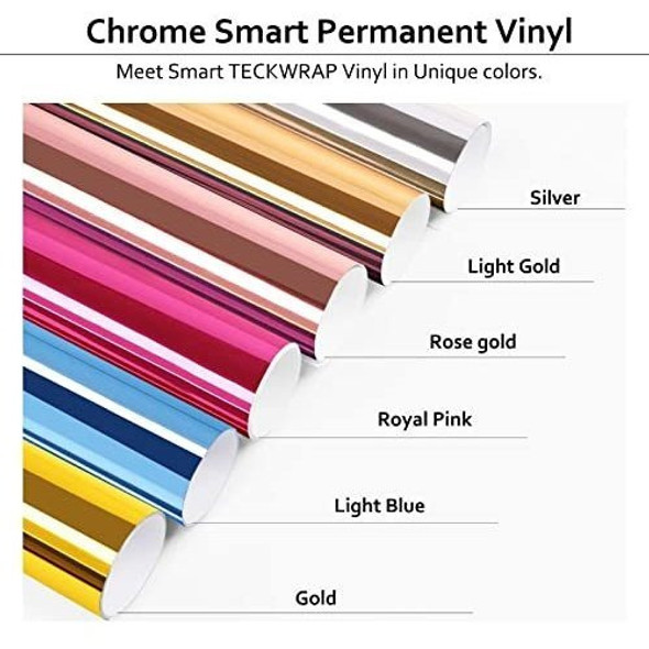 Vinilo Adhesivo Inteligente Teckwrap Light Gold Chrome, Perm 1