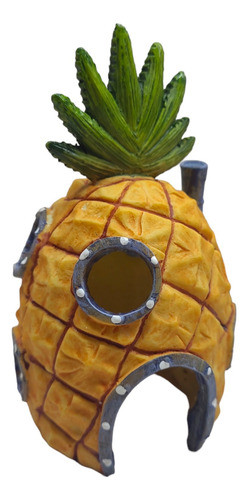 Adorno Resina Casa De Bob Esponja Penn Plax Original Aiken Acario Lomas De Zamora 0