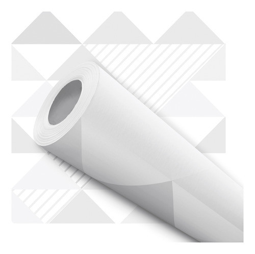 Papel De Parede Adesivo Triângulo Geométrico Cinza 10m 0