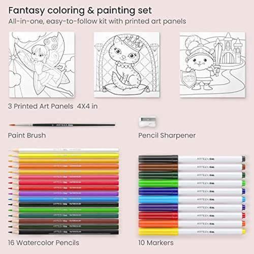 Arteza Kids Kit De Colorear De Fantasía, 3 Paneles 1