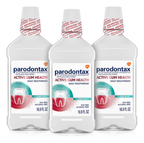 Enxaguante Bucal Parodontax Active Gum Health 500ml X 3 Clea 0