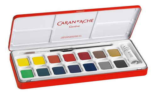 Tinta Gouache Caran D´ Ache Studio 15 Cores Em Pastilha ª 0