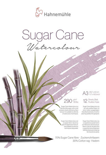 Bloco Aquarela Sugar Cane 290 G/m² A-3 Com 12 Folhas Hahnem 0