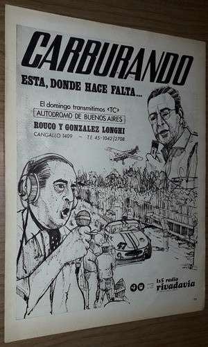 P245 Clipping Publicidad Radio Rivadavia Carburando Año 1968 0