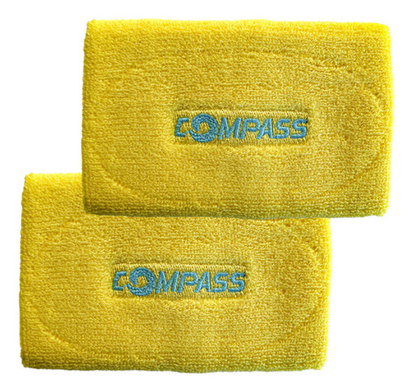 Par Munhequeira Pádel Beach Tennis Compass Amarela 12cm 0