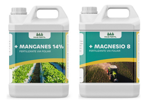 Kit Fertilizante Manganes 14% + Magnesio 8% Adubo Foliar 0