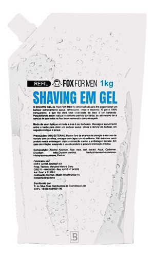 Refil Shaving Gel Para Barbear E Corte Degradê Fox For Men 1