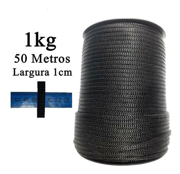Laço Cordão Fio 10mm 1cm Preto Artesanato Lembranças Ima 0