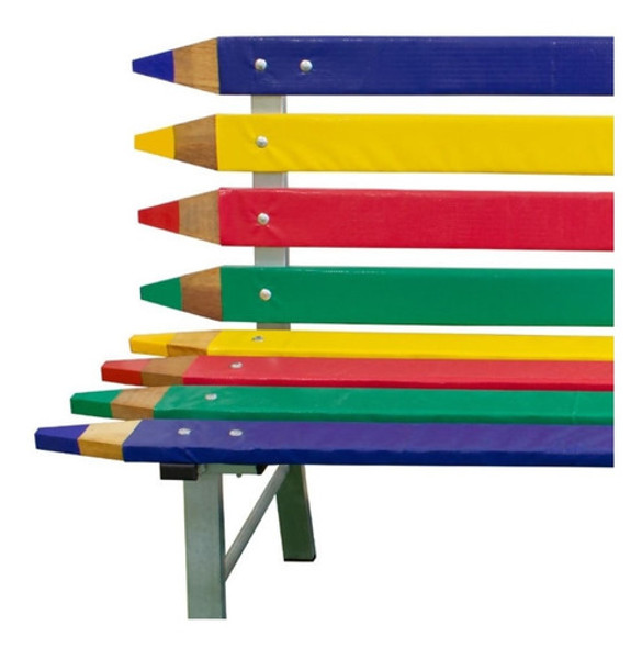 Banco Lápis Xp Colorido Em Madeira 1