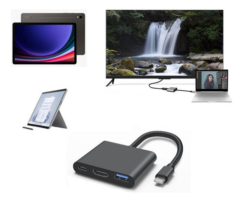 Hub Adaptador Samsung Galaxy Tab S9/ultra/plus/fe Modo Dex 0