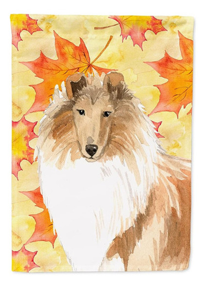 Caroline's Treasures Ck1830gf Fall Leaves Rough Collie Garde 0