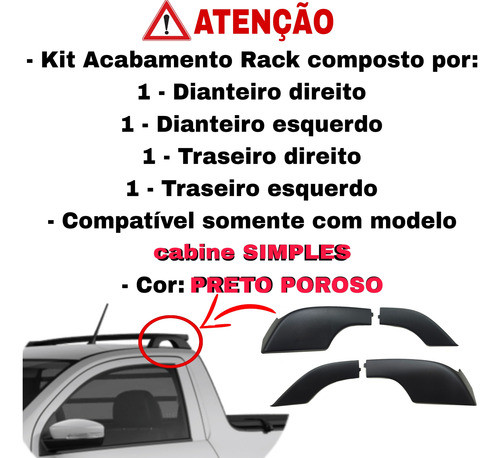 Jogo Tampa Rack Saveiro Volkswagen Robust G7 G8 2017 A 2023 1