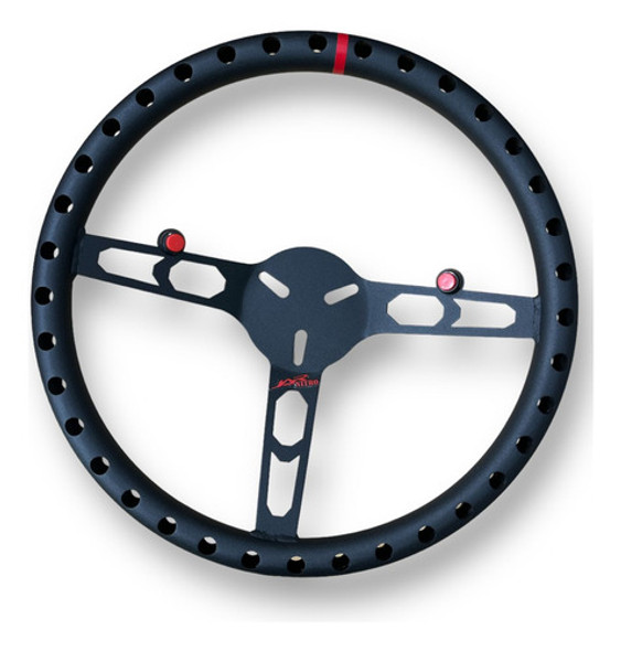 Volante Deportivo Nitro Perforado Universal Sin Masa 35cm!! 1