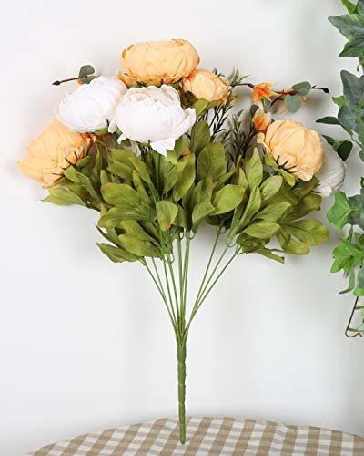 Flores Artificiales De Seda - Ramo De Peonias - 08 1