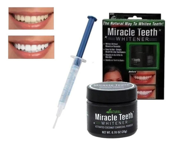 Kit Jeringa Y Blanqueador Dental De Carbón Coco Natural 0