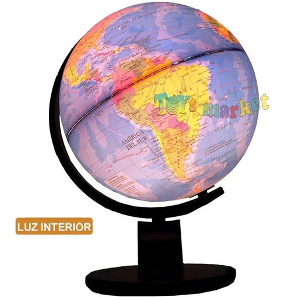Globo Terráqueo Luminoso Gloter Político 25 Cm Luz Velador 1