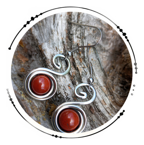 Caravanas Con  Jaspe,  Naturales, Energeticas 0