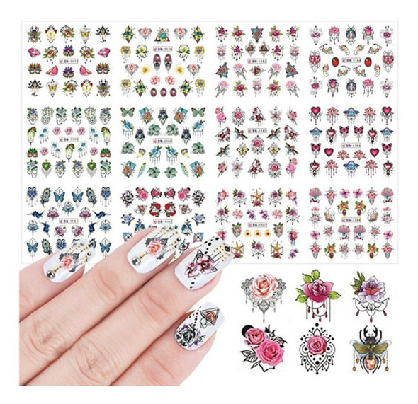 Stickers Al Agua Para Uñas Decoración Nail 0