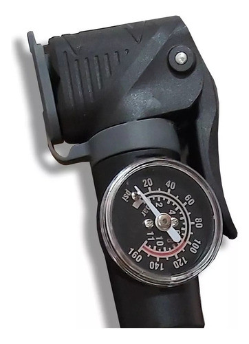 Inflador Bici + Manometro Doble Valvula De Mano C/ Soporte 1