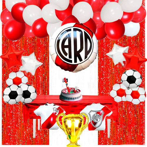 50 Art Pelota Futbol River Candybar Cumpleaños Globo Cancha 0