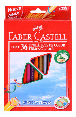 Faber-castell Lápices De Colores Triangulares - 36 Unidades 1