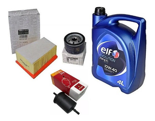 Kit Filtros + Aceite 10w40 Logan K4m Original 0