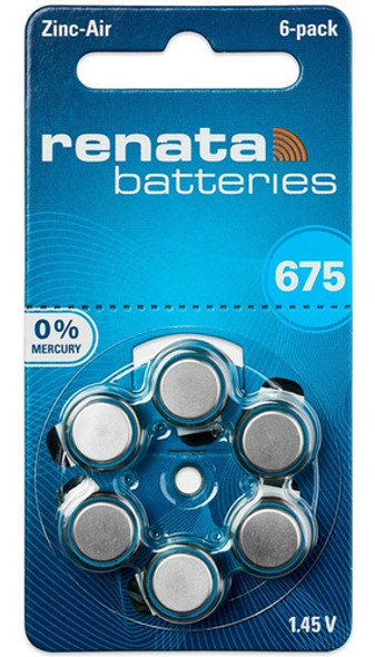 6 X Pilas Audifono Renata 675 Made In U.k. San Martin Casero 0