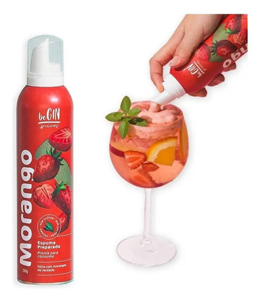 Espuma Morango P/ Drinks Bebidas Gin Caipirinha Vodka Begin 1