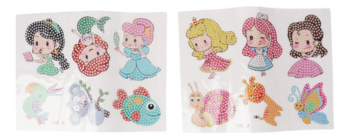 Kit Adesivos De Pintura Com Diamantes Infantil De Princesas 1