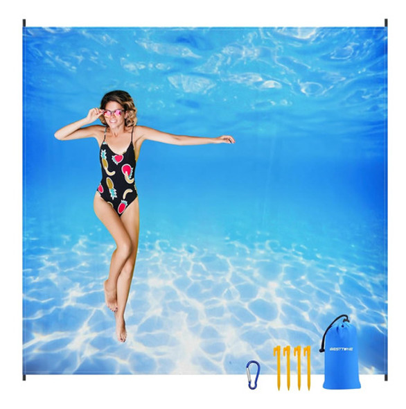 Manta De Playa West Tune 79  X 83  Para 1-4 Adultos, Manta D 0