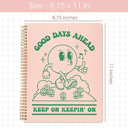 Cuaderno Retro, Lindo Diario En Espiral Grande Con Páginas R 1