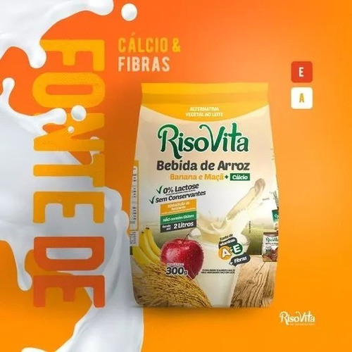 Risovita Bebida De Arroz Pó Mix Banana Com Maçã E Morango 1