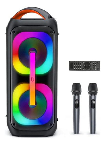 Máquina De Karaoke Con 2 Micrófonos Inalámbricos, 0