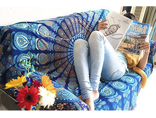 Conjunto De 2 Mandala Tapicería Redonda Hippie Indian Mandal 0