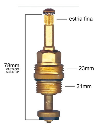 Vastago Cabezal De Grifería Fv 0103/40.27.0a Largo De Lujo 1