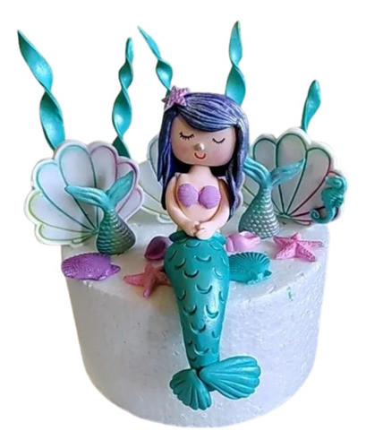 Adorno Temática Sirena - Bajo Del Mar En Porcelana Fria 0