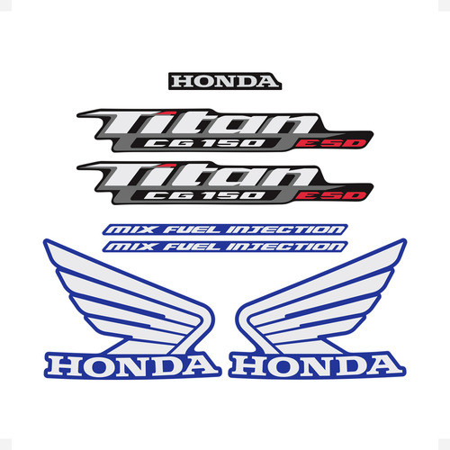 Kit Adesivos Honda Cg Titan 150 Mix Esd 2011/2013 Moto Azul 0