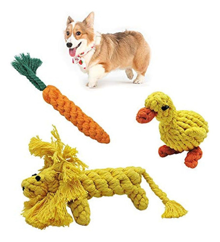 Andiker Dog Chewing Toys - 3pcs Cuerda De Algodón Cachorro D 0