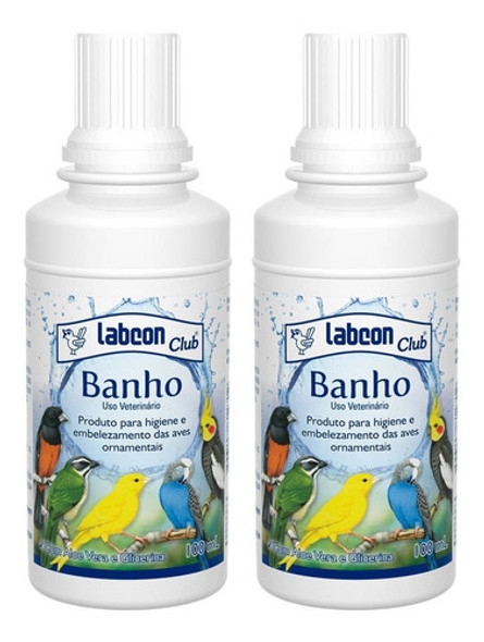 Kit 2 Labcon Club Alcon Banho 100ml Higiene Pássaros Aves 0