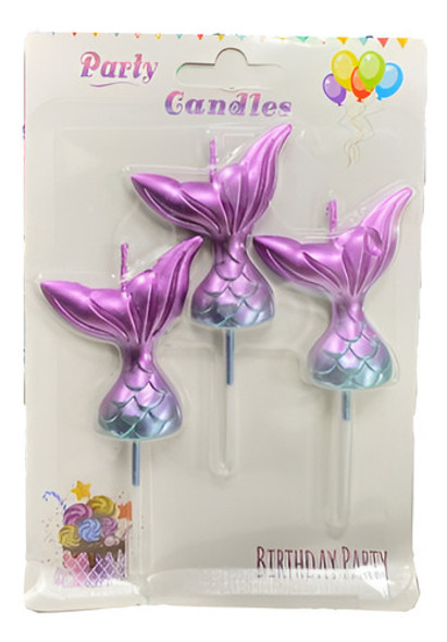 Blister De Velas X 3 De Cola De Sirena 0