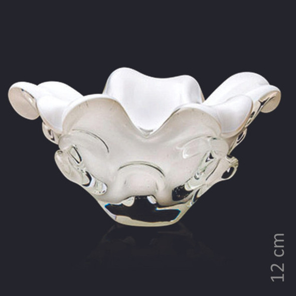 Centro De Mesa Em Cristal Murano Branco - São Marcos 25cm 1
