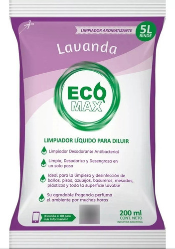 Desodorante Pisos Ecomax Seiq - Rinde 5 Litros - 4 Unidades 1