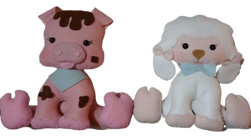 Vaca Caballo Chancho Granja En Fieltro Decoración 1