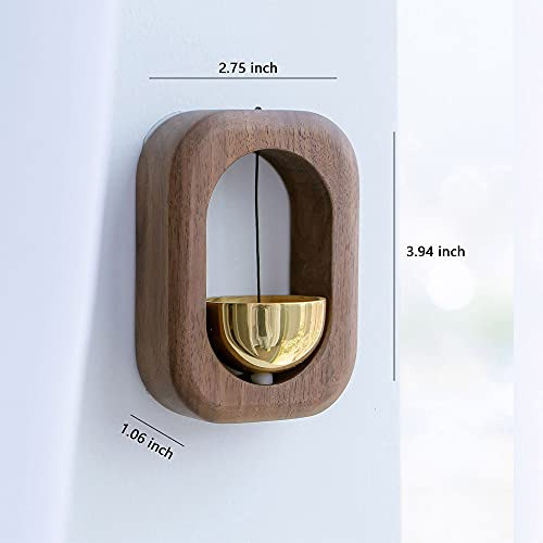 Timbre Magnetico Para Puertas Campana De Viento Madera Nogal 1