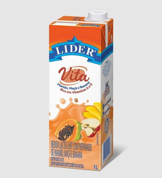 Bebida Lactea Vitamina Lider 1 Litro - Kit Com 4 0