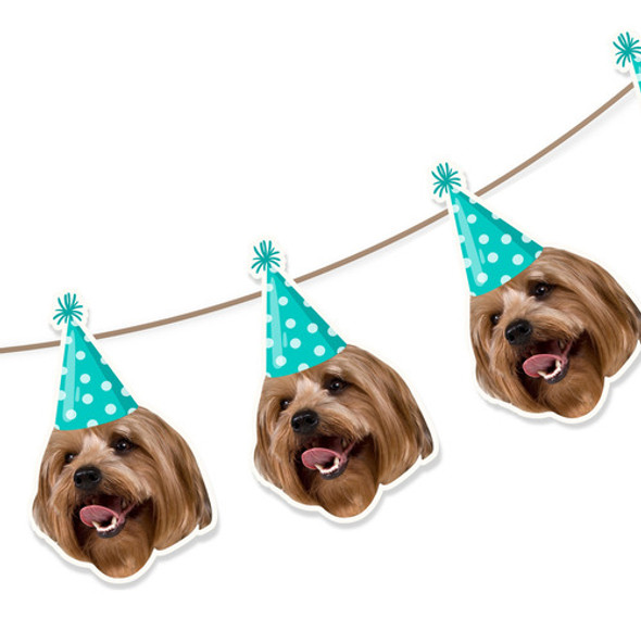 Kit Imprimible Cumple Perros Personalizado Guirnaldas Topper 0
