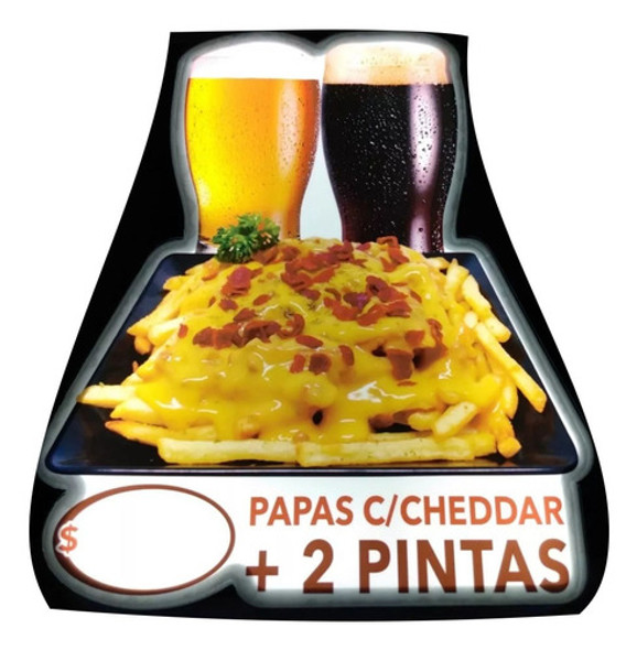 Cartel Corporeos Pinta Y Papas Polifan C/ Iluminación Led 0
