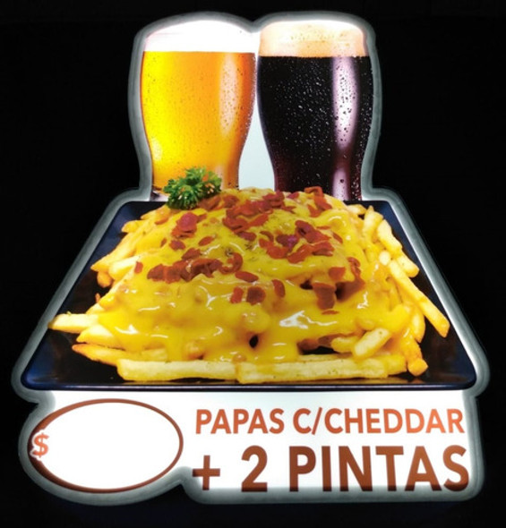 Cartel Corporeos Pinta Y Papas Polifan C/ Iluminación Led 1